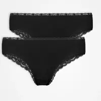Snocks Brazilian Slip Lace Women, 2pcs Black - S