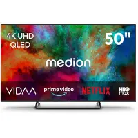 Medion 125,7 cm (50 Zoll) QLED Fernseher (Smart-TV, Dolby Vision HDR, HBO Max, MagentaTV, Prime Video, Disney+, DAZN, Paramount+, Dolby Atmos, VIDAA Store, PVR, Bluetooth, MD 850602)