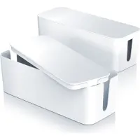 Bearware Kabelbox, Kabelmanagement Box mit Gummifüßen, Kabelaufbewahrungsbox, dezente Optik / Ladebox