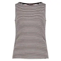 Zero Shirttop "Basic Shirt mit U-Boot-Ausschnitt", Damen, Gr. 38, braun (braun, weiß), Obermaterial: 47% Modal CMD. 47% Baumwolle CO. 6% Elasthan EL., Tops Shirttop