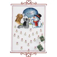 Husar Eva Rosenstand Adventskalender Kreuzstich Set – Schneemann mit Tieren