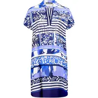 Betty Barclay Sommerkleid mit überschnittenen Ärmeln in Blau/Weiß | Gr.: 46
