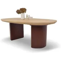 Masseno Ausziehbar Esstisch STILO 200 - 300 cm x 110 cm Oval Tisch für Wohnzimmer, Küche, Eichefarben