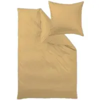 Curt Bauer Uni Mako-Satin Bettwäsche 140x220 cm + 70x90 cm | gold - gelb