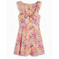 Apricot Minikleid "Vintage Mini-Kleid" mit Blumenmuster und Rüschen