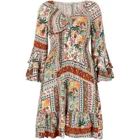Apricot Minikleid "Patchwork Minikleid" mit Smokdetails