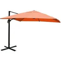 Mendler Ampelschirm HWC-A96, Gastronomie Sonnenschirm, 3x3m (Ø4,24m) Polyester/Alu 23kg terracotta ohne Ständer, drehbar