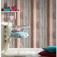 AS-Creation Tapete Holzoptik Braun Blau und Beige 53 cm x 10,05 m AS-855039