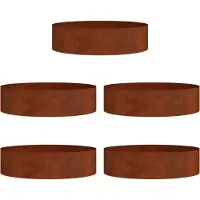 vidaXL Pflanzenring 5 pcs Braun 80 x 80 x 20 cm Wetterfeststahl