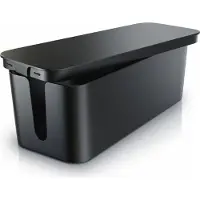 Bearware Kabelbox, Kabelmanagement Box mit Gummifüßen, Kabelaufbewahrungsbox, dezente Optik / Ladebox