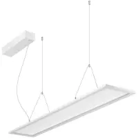 Brumberg LED-Pendel Adara 119,5 cm, DALI, 2CCT, transparent Adara, dimmbar, weiß / opal, für Arbeitszimmer / Büro, Aluminium, Pendelleuchte