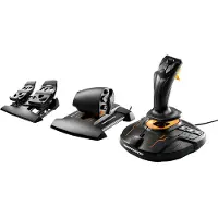 Thrustmaster - T16000M FCS Flight Pack Includes Joystick Throttle and Rudder Pedals