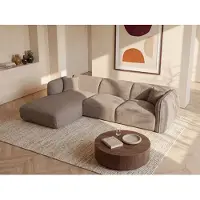 Vente-unique Linksseitiges Ecksofa mit taupefarbenem Bezug - CAMILIO von Maison Céphy