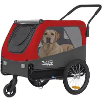 Tiggo VS Pets L Hundeanhänger & Jogger 2-in-1 Hundebuggy, Fahrradanhänger Klappbar,groß ca. 250 Liter Volumen, für Hunde bis 35kg
