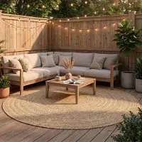 Studio Clarice In- & Outdoor Jute Teppich Rund - Bali Braun Ø 100 cm