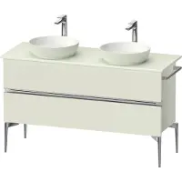 Duravit Sivida Konsolenwaschtischunterbau, 2 Schubkästen, Griffleiste chrom, 1315x475x548mm, SV4661010HH0000, Farbe: Blassgrün matt