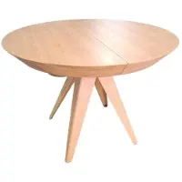 Masseno Ausziehbar Esstisch INTARSIO 120 - 220 cm x 120 cm Rund Tisch für Wohnzimmer, Küche, Eichefarben