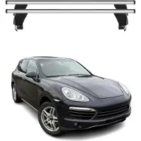 Omac Menabo Dachträger Grundtäger für Porsche Cayenne 2010-2018 50kg Alu Silber 2 tlg