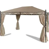 Grasekamp Garten-Pavillon ROM 3x4m mit 2 Seitenteil Sets geschlossen und mit Moskito Netz Party-Zelt Terrassen-Dach