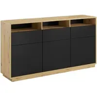 Petits-meubles SIDEBOARD Raven Mattschwarz und Holz