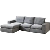 STILVORA Fußbank Hocker aus Cord-Stoffr,Fußhocker mit Metallstruktu für Beistelltisch nutzbar,werkzeugfrei montiert,Beige