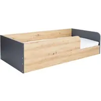 Arthur berndt Bodenbett 90x200 cm Kinderbett Alessio – modernes Kinderbett Anthrazit/Holzoptik