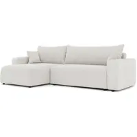 Idohome -Gepolstertes Ecksofa PIANO XL mit Schlaffunktion und Bettkasten Wohnzimmer Ottomane Universal Schlafsofa L-Form Beige Baltimore Sand