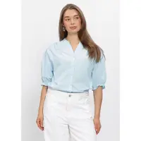 MSCH Copenhagen Damen Blusen Mschmarca Dotten 2 4 Shirt - Lichtblauw - Größe XL