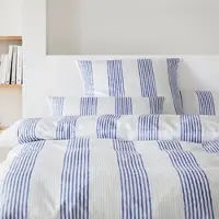 Elegante Mako-Satin Bettwäsche Capri ozeanblau 160x210 cm + 65x100 cm - blau