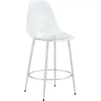 STILVORA Barhocker mit transparentem schwebendem Design, Barhocker-Set 2er-Set mit Silberne Metallbeinen, Barstuhl mit minimalistischem leicht m Design für offene Küchen