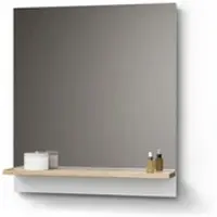 Livinity Badspiegel Timavo Weiß 60 x 67 cm mit Regal, Model 52867