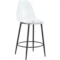 STILVORA Barhocker mit transparentem schwebendem Design, Barhocker-Set 2er-Set mit Schwarze Metallbeinen, Barstuhl mit minimalistischem leicht m Design für offene Küchen