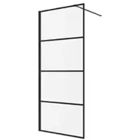 Badplaats Duschwand Essos 60 x 200cm Glas Duschabtrennung Schwarz - Walk-In Dusche Nano Duschtrennwand