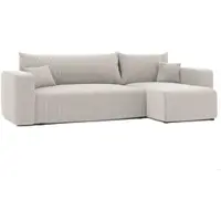 GrekPol Idohome - Ecksofa Piano Stoff Couch Sofa mit Schlaffunktion und Bettkasten Polsterecke Couchgarnitur Ecke Bettcouch - Universal Farbe: Poso 100