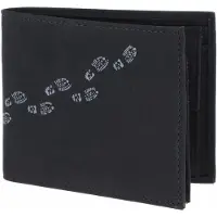 OXMOX Geldbörse New Cryptan RFID Protect Querscheinbörse Footsteps 2.0 Print Grey Black schwarz