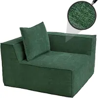 Mendler Eckteil/Zubehör für Sofa HWC-O54, Loungesessel Polstersessel Armlehne, Stoff/Textil (300g/m²) 63x97x97cm grün