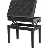 MODFU Klavierhocker Holz Schwarz 54,5x33x48-58 cm, höhenverstellbar mit Stauraum