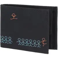 OXMOX Geldbörse New Cryptan RFID Protect Pocketbörse Jumping Jack Print Cyan Black schwarz