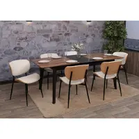 Mendler 6er-Set Esszimmerstuhl MCW-O45, Stuhl, Bugholz Kunstleder 280g/m² MVG natur, weiß