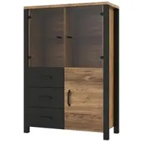 Petits-meubles GESCHIRRSCHRANK Lyam Holz und Schwarz