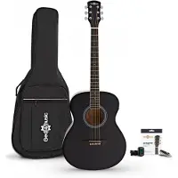 Gear4Music Student Linkshänder-Elektroakustikgitarre mit Zubehörset von Schwarz