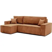 Idohome - PARIS L Ecksofa mit Schlaffunktion und Bettkasten 244x145 cm – universell – Modernes Schlafsofa & Couchgarnitur Farbe: Ziegelrot Poso 40