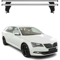 Menabo Dachträger für Skoda Superb mk3 Kombi 2015-2019 Pre-FL 50kg Alu Silber 2x