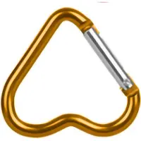 Gistuch Aluminium-Karabiner, Herzform, robust, gelb – Outdoor-Haken für Camping, Wandern, Wasserflasche & Schlüsselbund