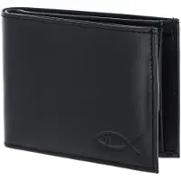 OXMOX Leder Geldbörse Leather RFID Protect Pocketbörse Freedom Fish Embossed Black schwarz