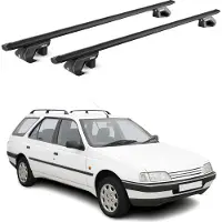 Aurilis Dachträger Gepäckträger für Peugeot 405 Wagon 1988-1997 Alu Schwarz 2 tlg ABE