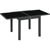 Outsunny Gartentisch Esstisch für Garten mit Klappbarer Tischplatte, Schwarz