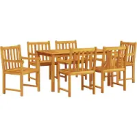 vidaXL Garten Essgruppe 7 stk. Braun Massivholz Akazie