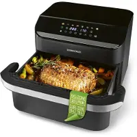 Gourmetmaxx GM 2x 5L Vario Heißluftfritteuse mit Divider schwarz 2400W
