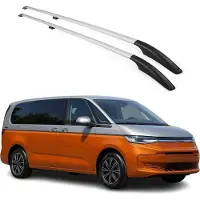 Omtec Dachreling Dachträger für VW Multivan T7 2022-2025 Langer L2 Alu Grau 2 tlg
